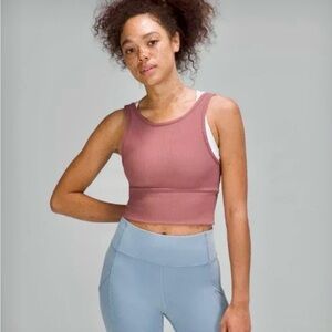Lululemon Power Pivot Tank Ribbed Size  8 Spice Chai